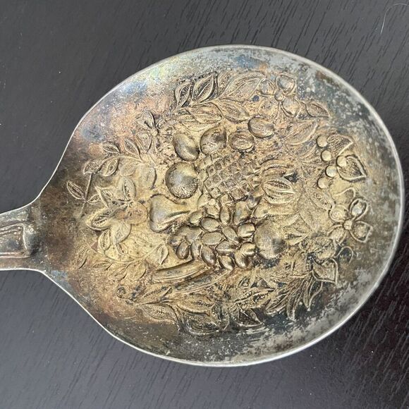 Sheffield England EPNS A1 Kings Pattern Silver Plated Round Fruit Serving Spoon - Picture 2 of 10